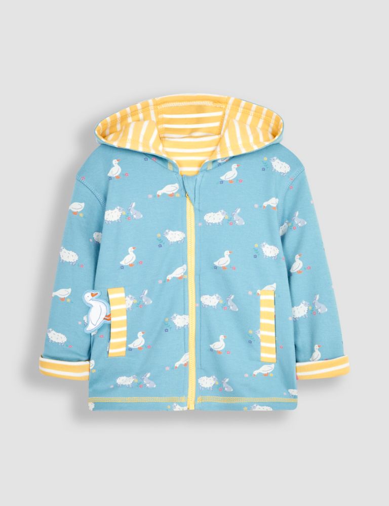 Pure Cotton Reversible Animal Hoodie (6 Mths-7 Yrs) 1 of 6