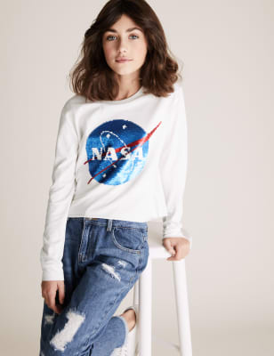 Nasa sweatshirt hot sale crop top