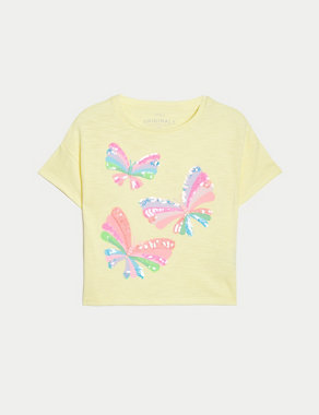 Pure Cotton Reversible Sequin T-Shirt (2-8 Yrs) Image 2 of 5