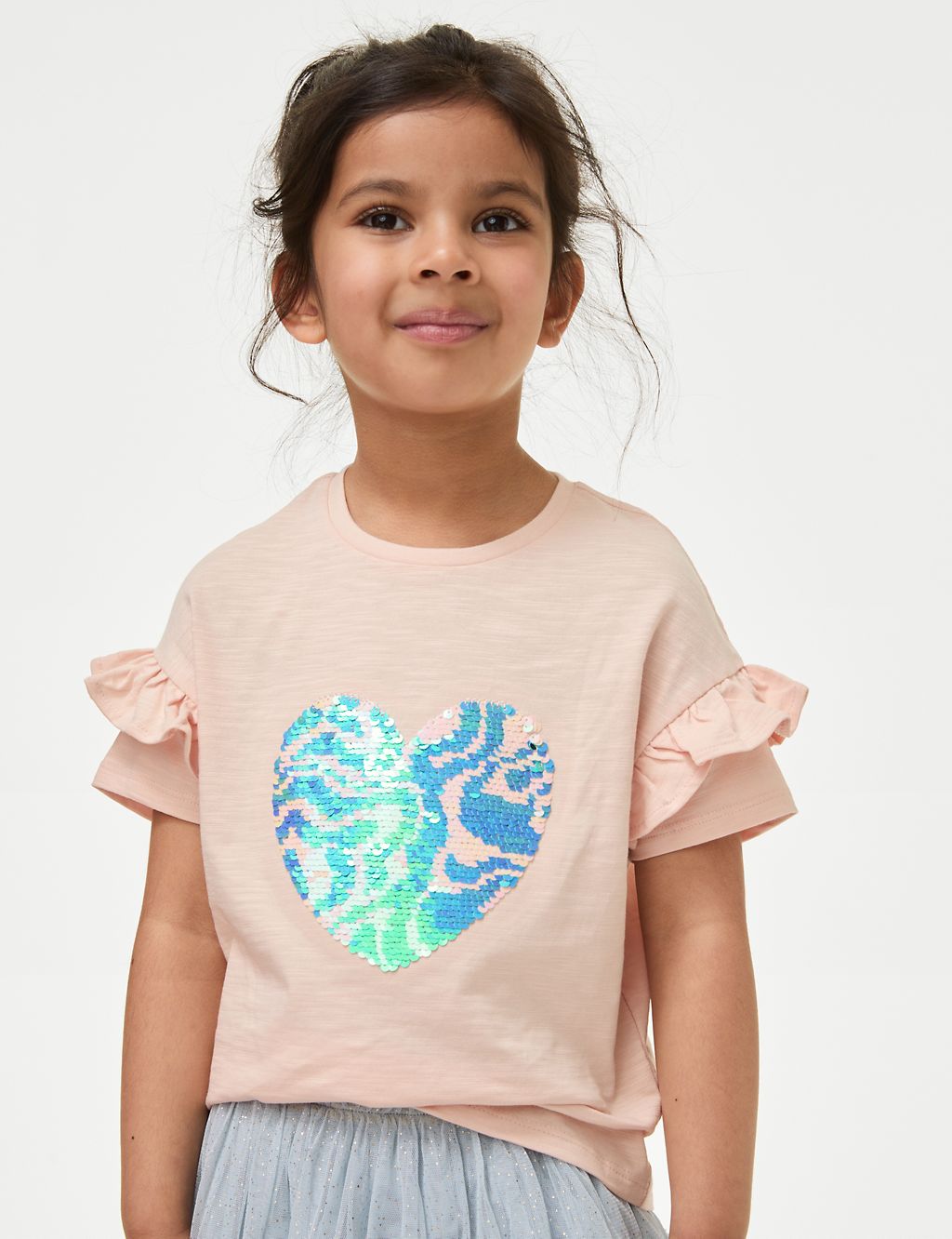 Pure Cotton Reversible Sequin T-Shirt (2-8 Yrs) 3 of 6