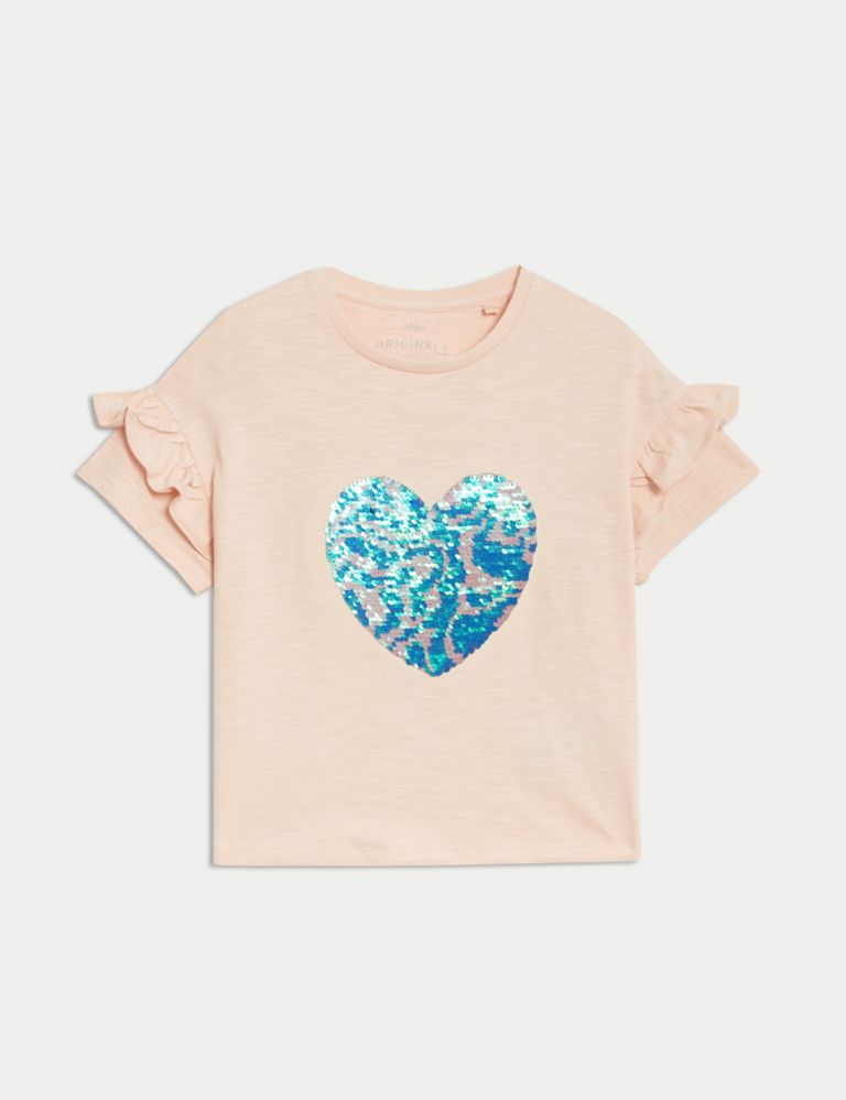 Pure Cotton Reversible Sequin T-Shirt (2-8 Yrs) 2 of 6