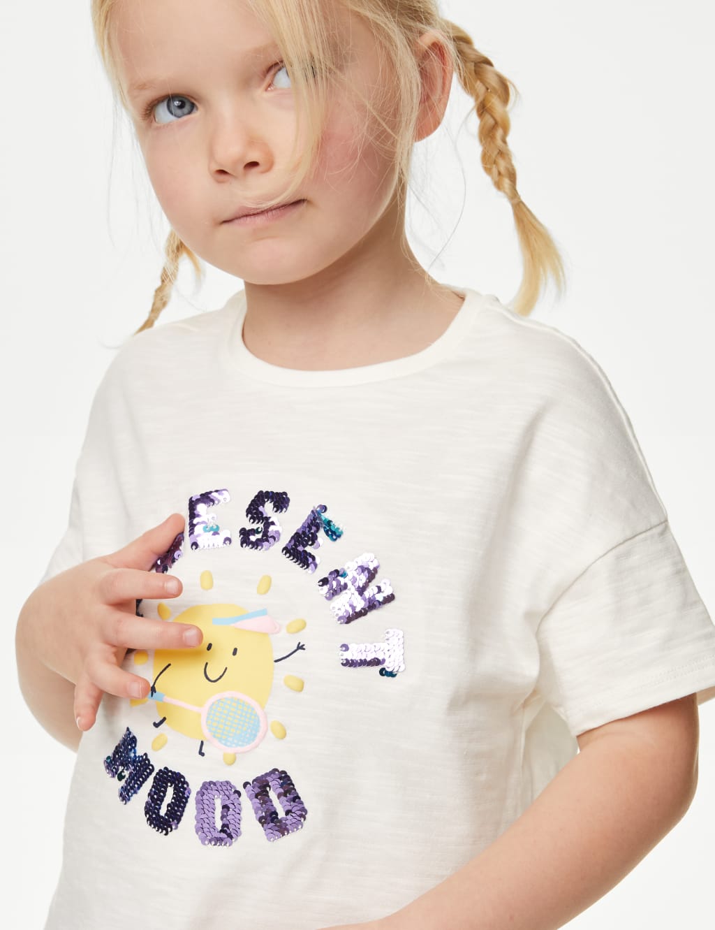 Pure Cotton Reversible Sequin T-Shirt (2-8 Yrs) | M&S Collection | M&S