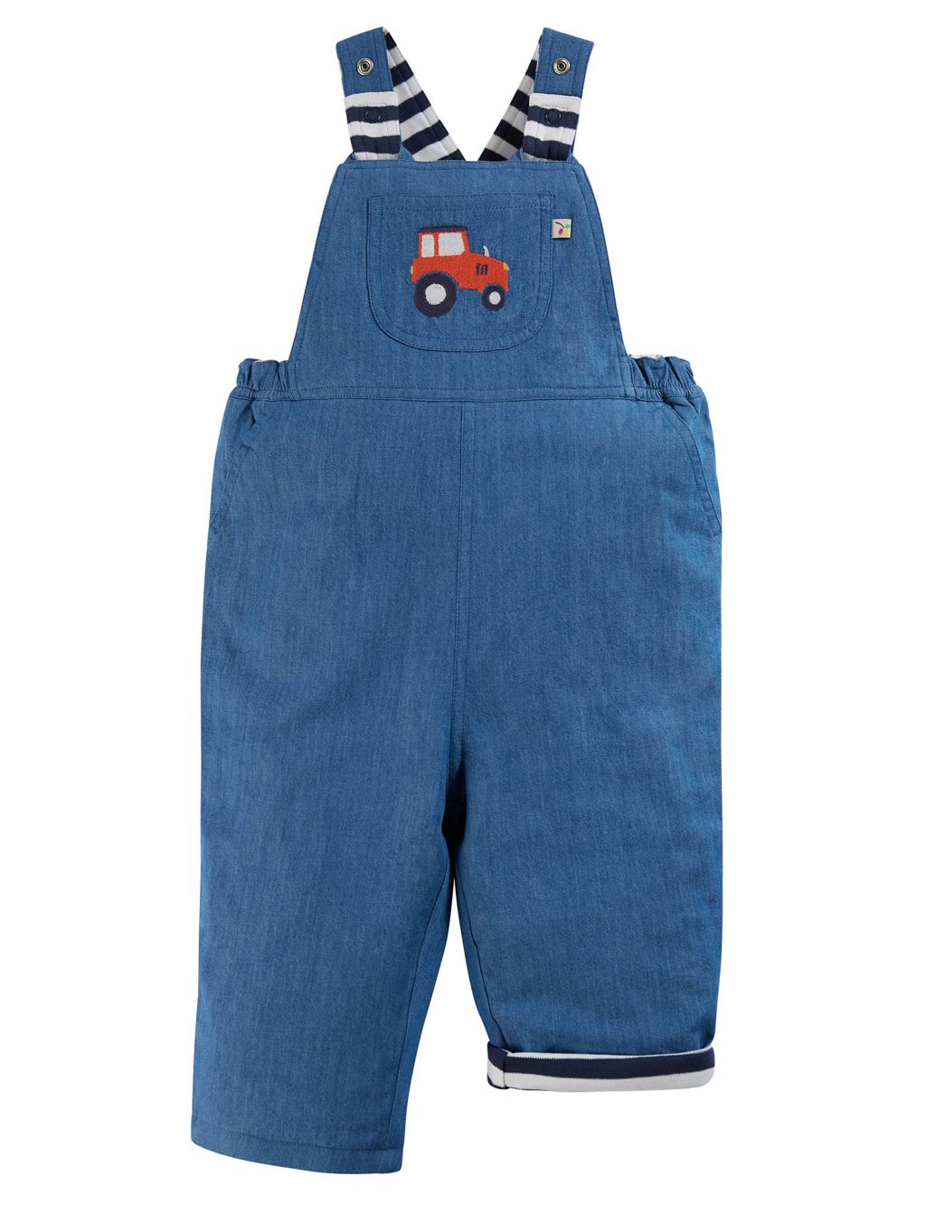 Pure Cotton Reversible Tractor Dungarees (0-4 Yrs) 3 of 6