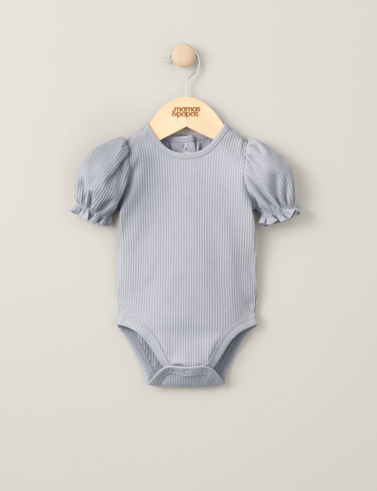 Pure Cotton Ribbed Bodysuit (0-3 Yrs) 1 of 2