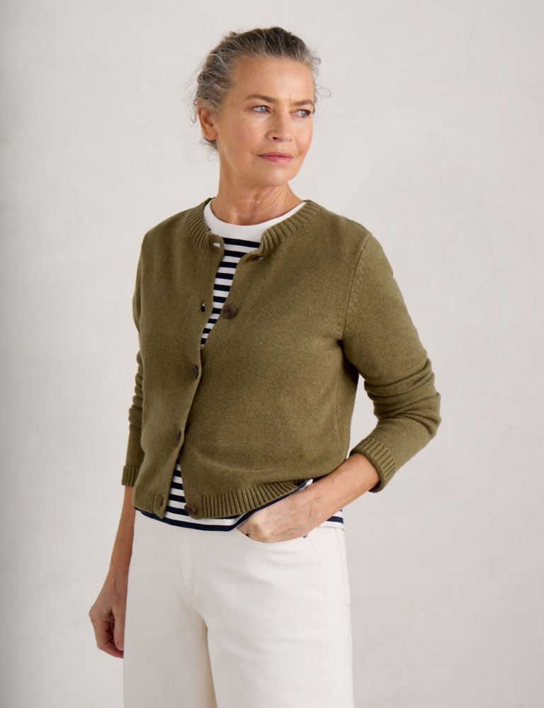 Pure Cotton Ribbed Cardigan 3 of 5