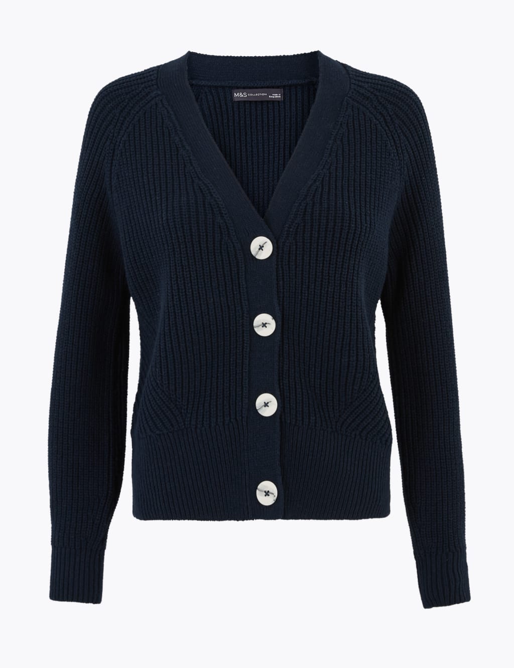 Pure Cotton Ribbed Cardigan M&S Collection M&S