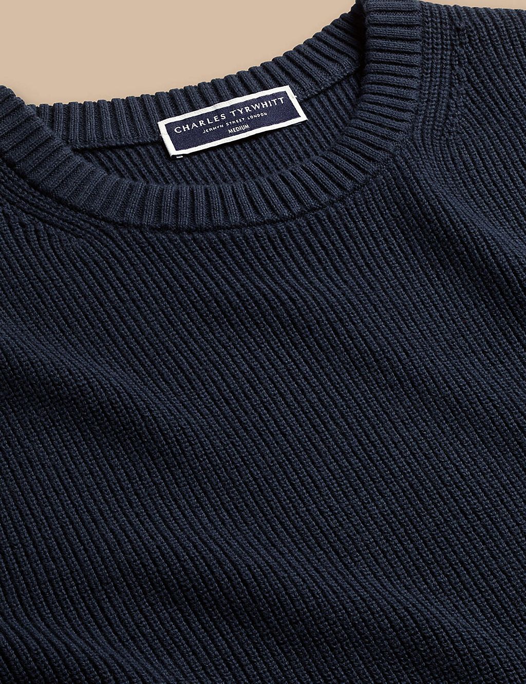 Pure Cotton Ribbed Crew Neck Jumper 4 of 5