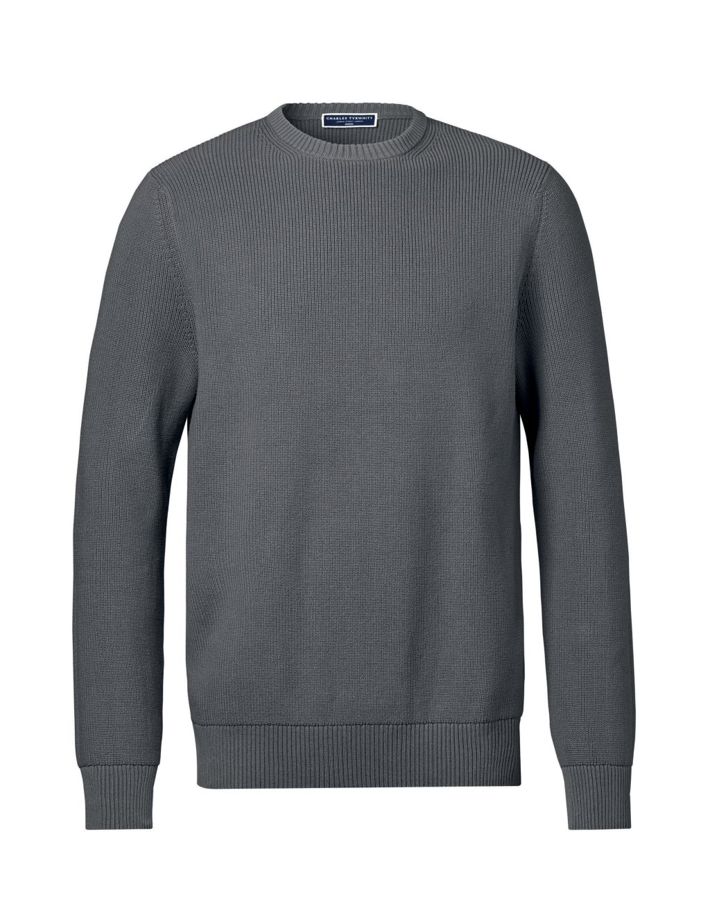 Pure Cotton Ribbed Crew Neck Jumper 1 of 6