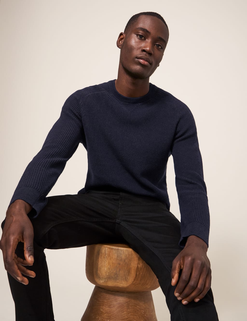 Mens ribbed crew new arrivals neck sweater
