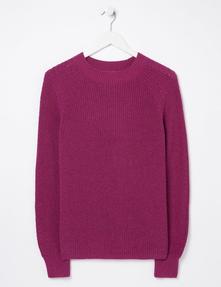 Pure Cotton Ribbed Crew Neck Jumper 2 of 6
