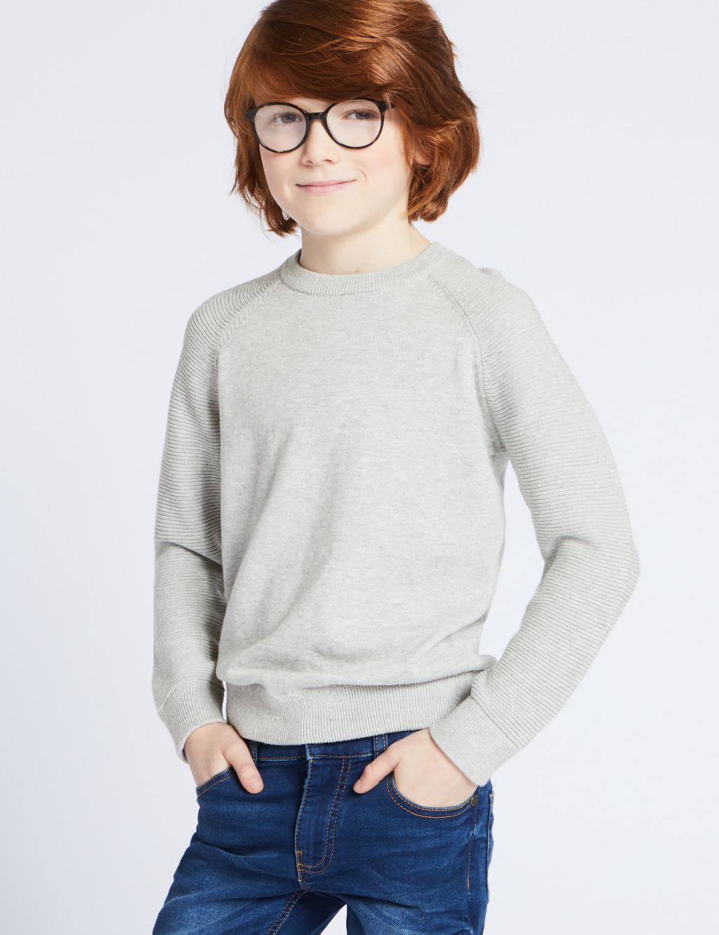 Pure Cotton Ribbed Jumper (3-16 Years) 4 of 5