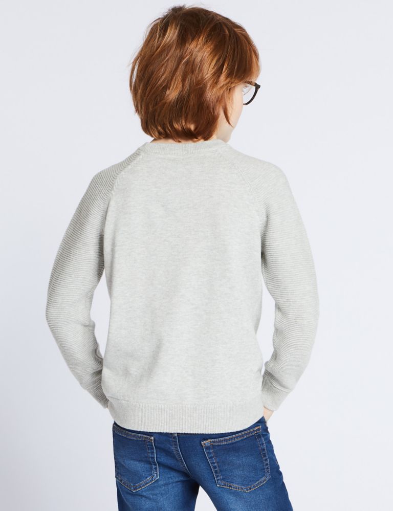 Pure Cotton Ribbed Jumper (3-16 Years) 5 of 5