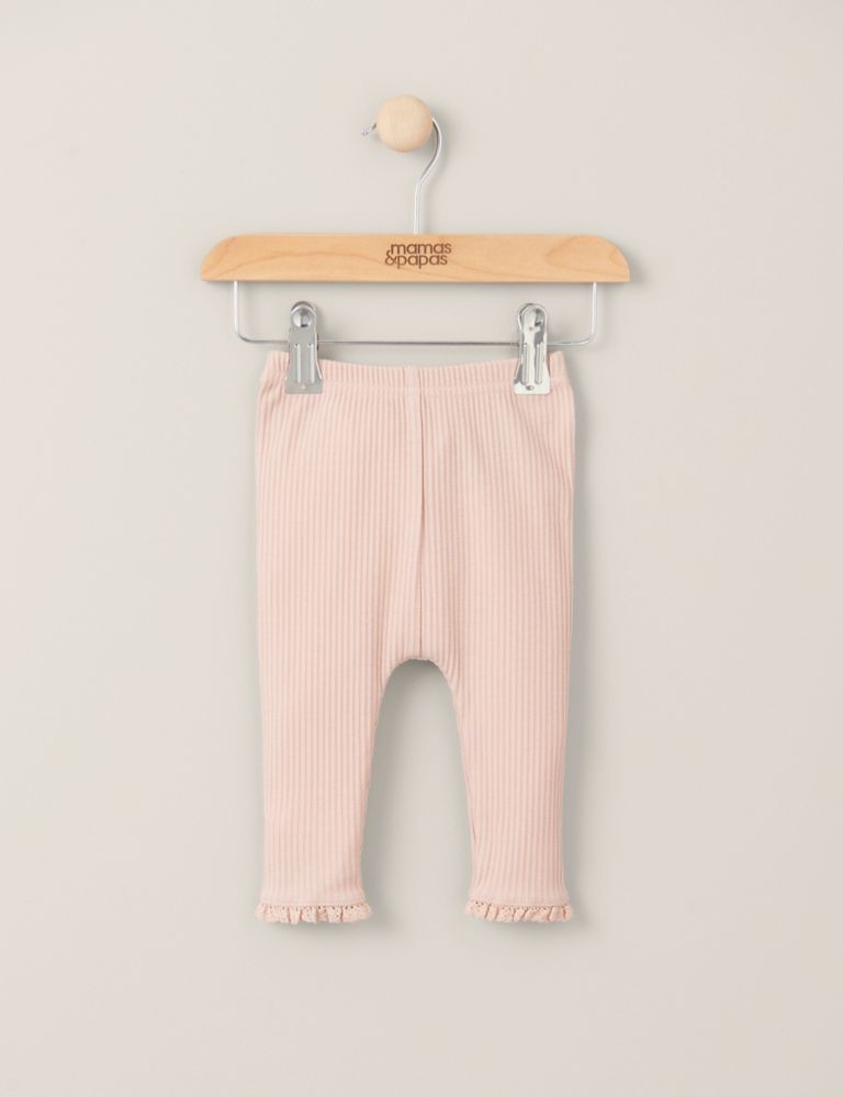 Pure Cotton Ribbed Leggings (0-36 Mths) 1 of 2