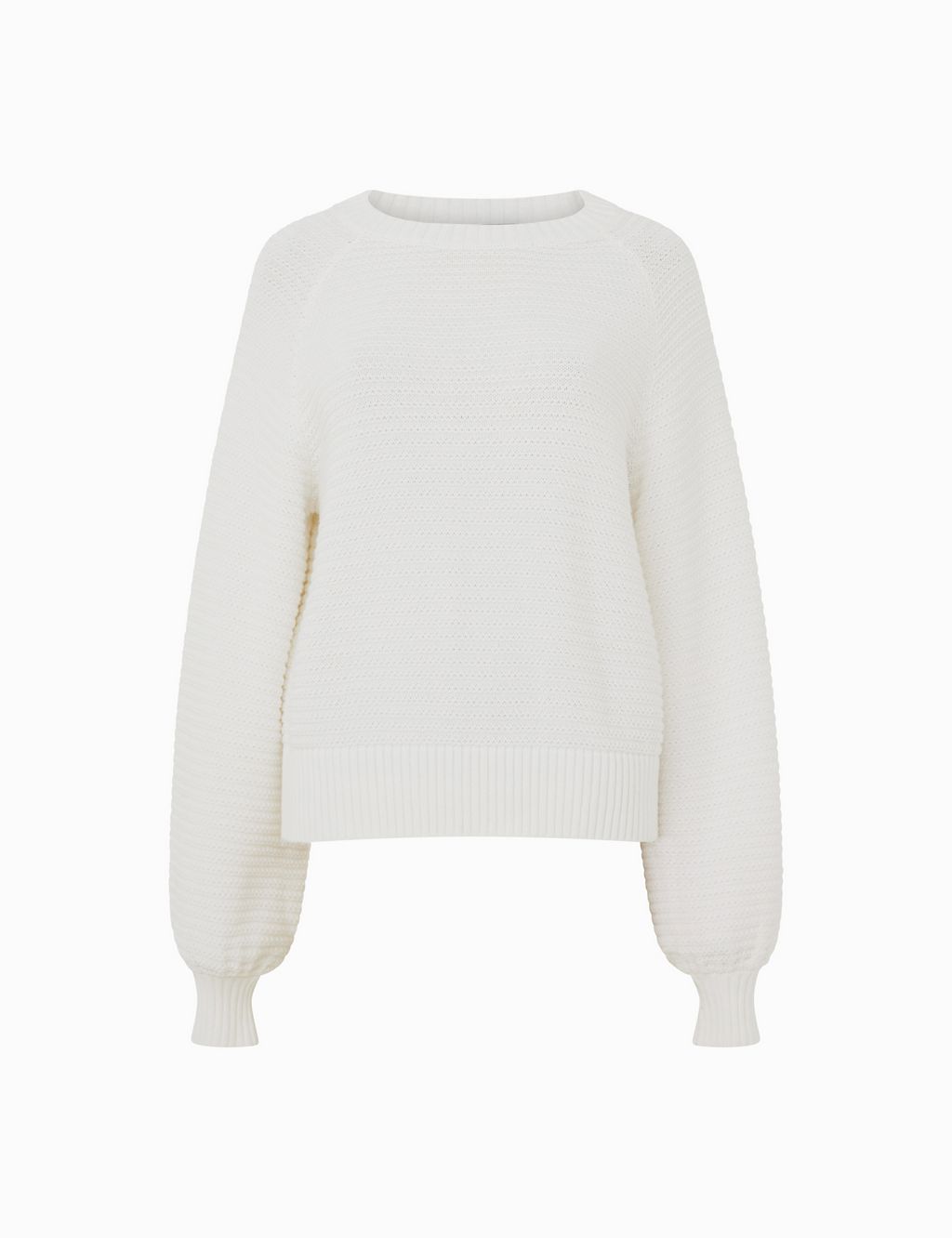 Pure Cotton Ribbed Round Neck Jumper 1 of 4