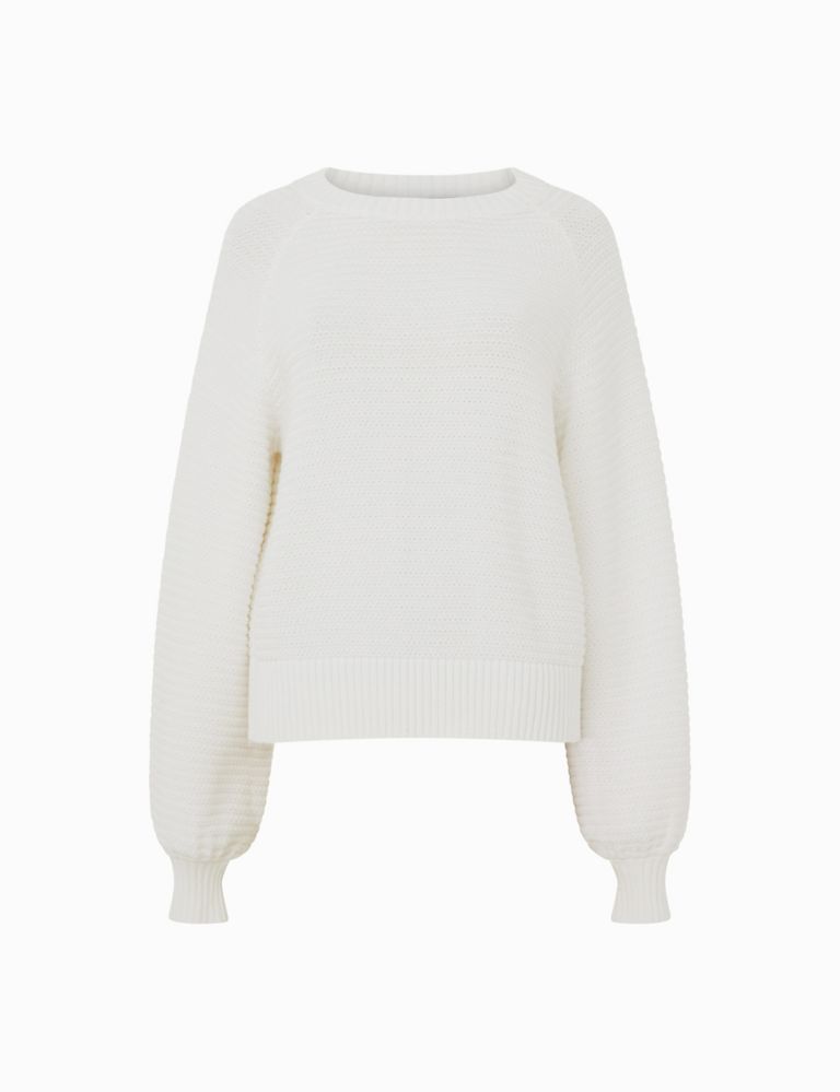 Pure Cotton Ribbed Round Neck Jumper 2 of 4