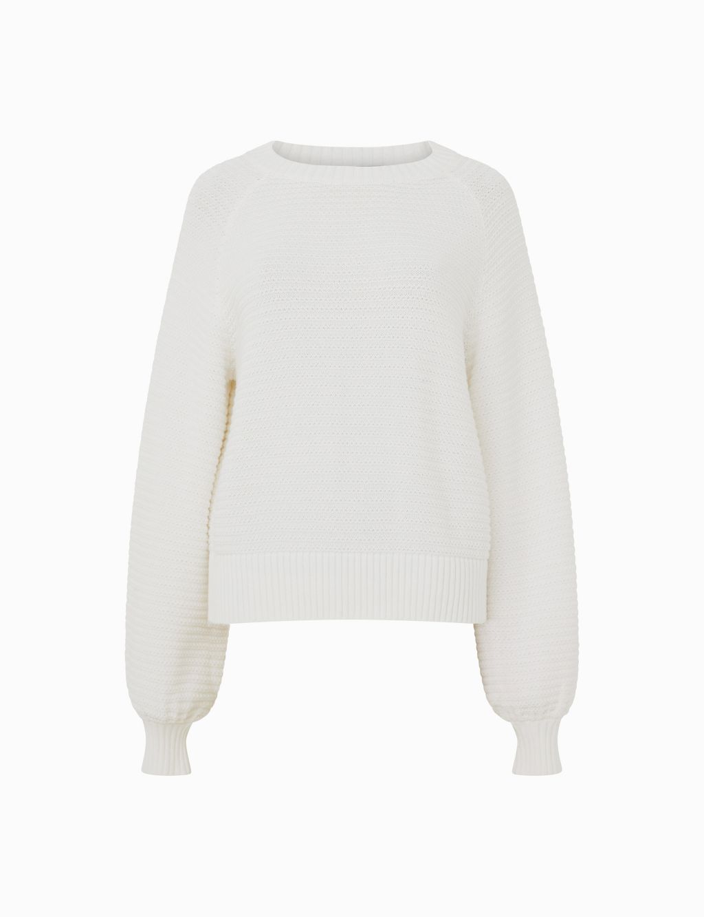 Pure Cotton Ribbed Round Neck Jumper 1 of 4