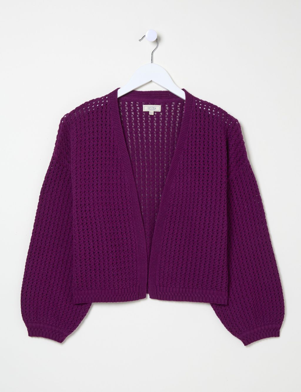 Pure Cotton Ribbed V-Neck Cropped Cardigan 1 of 5