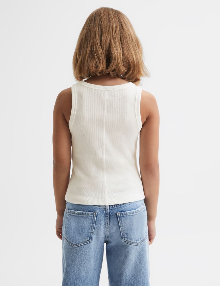 Pure Cotton Ribbed Vest (4-14 Yrs) 4 of 5