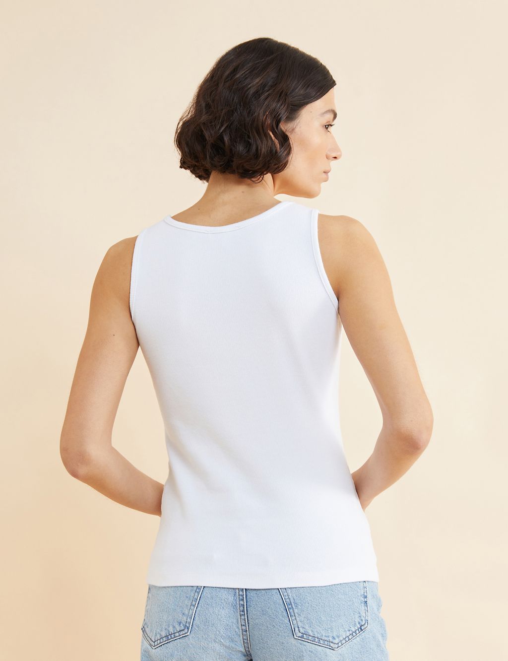 Pure Cotton Ribbed Vest Top 2 of 4