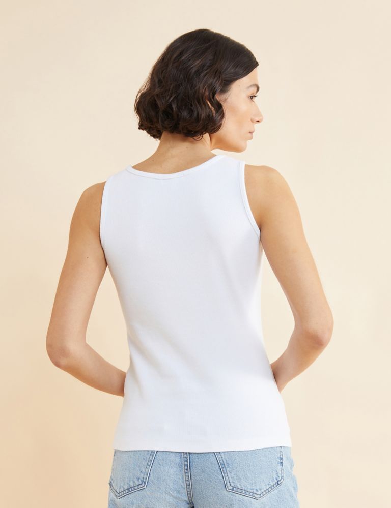 Pure Cotton Ribbed Vest Top 3 of 4