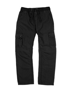 Pure Cotton Ribbed Waist Cargo Trousers (5-14 Years) Image 2 of 3
