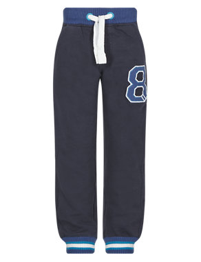 Pure Cotton Ribbed Waistband Joggers (1-7 Years) Image 2 of 3