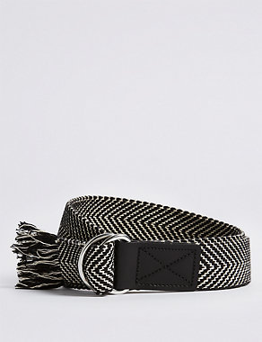 Pure Cotton Ring Woven Tassel Hip Belt Image 2 of 3