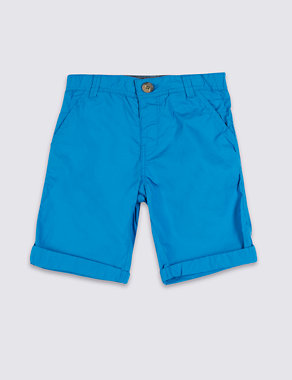 Pure Cotton Ripstop Adjustable Waistband Shorts (1-7 Years) Image 2 of 3