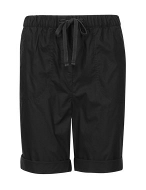 Pure Cotton Roll Up Shorts Image 2 of 4