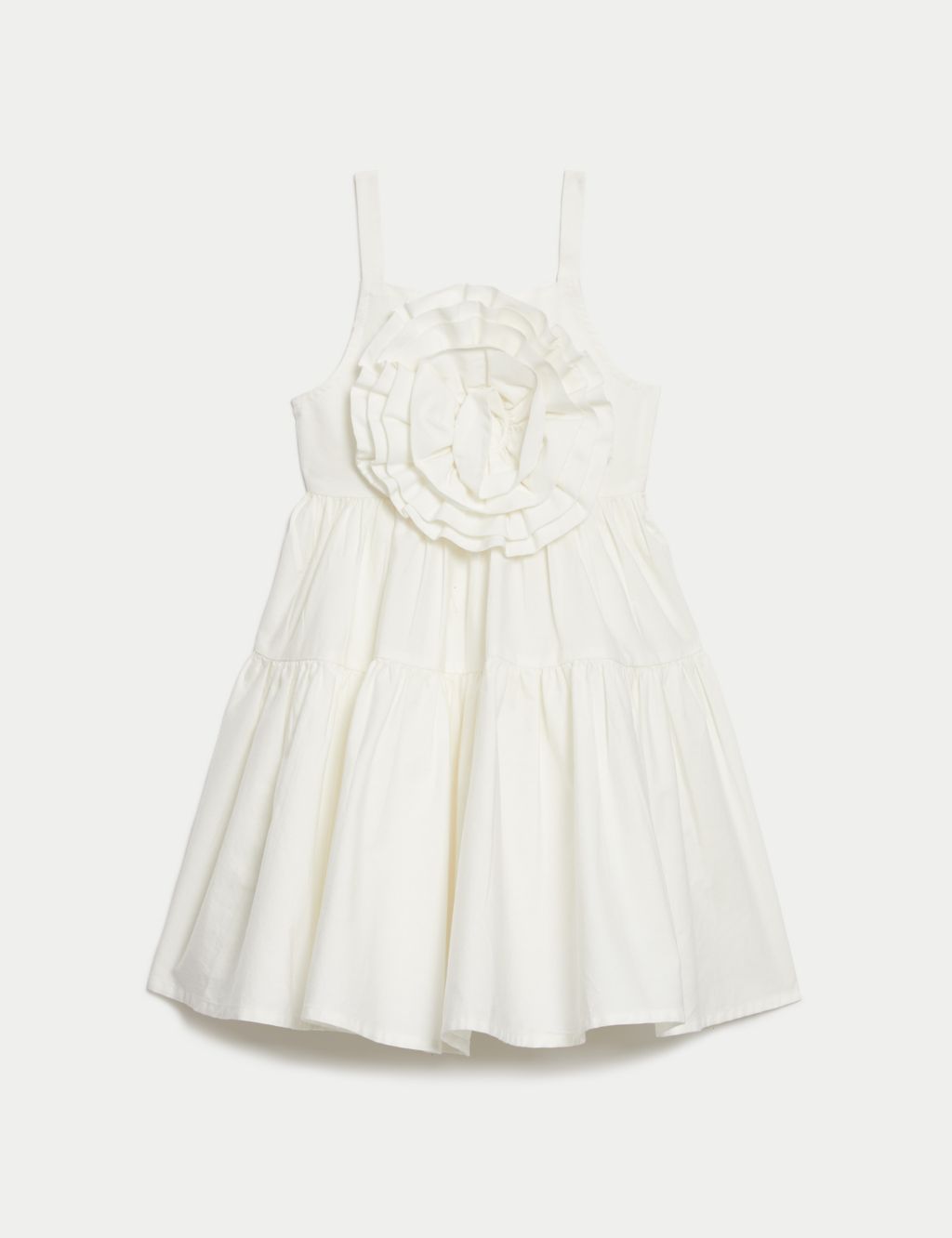 Pure Cotton Rosette Dress (2-8 Yrs) 1 of 4