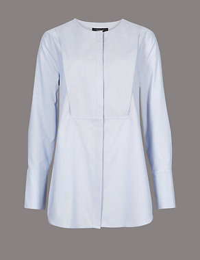 Pure Cotton Round Neck Long Sleeve Shirt Image 2 of 5