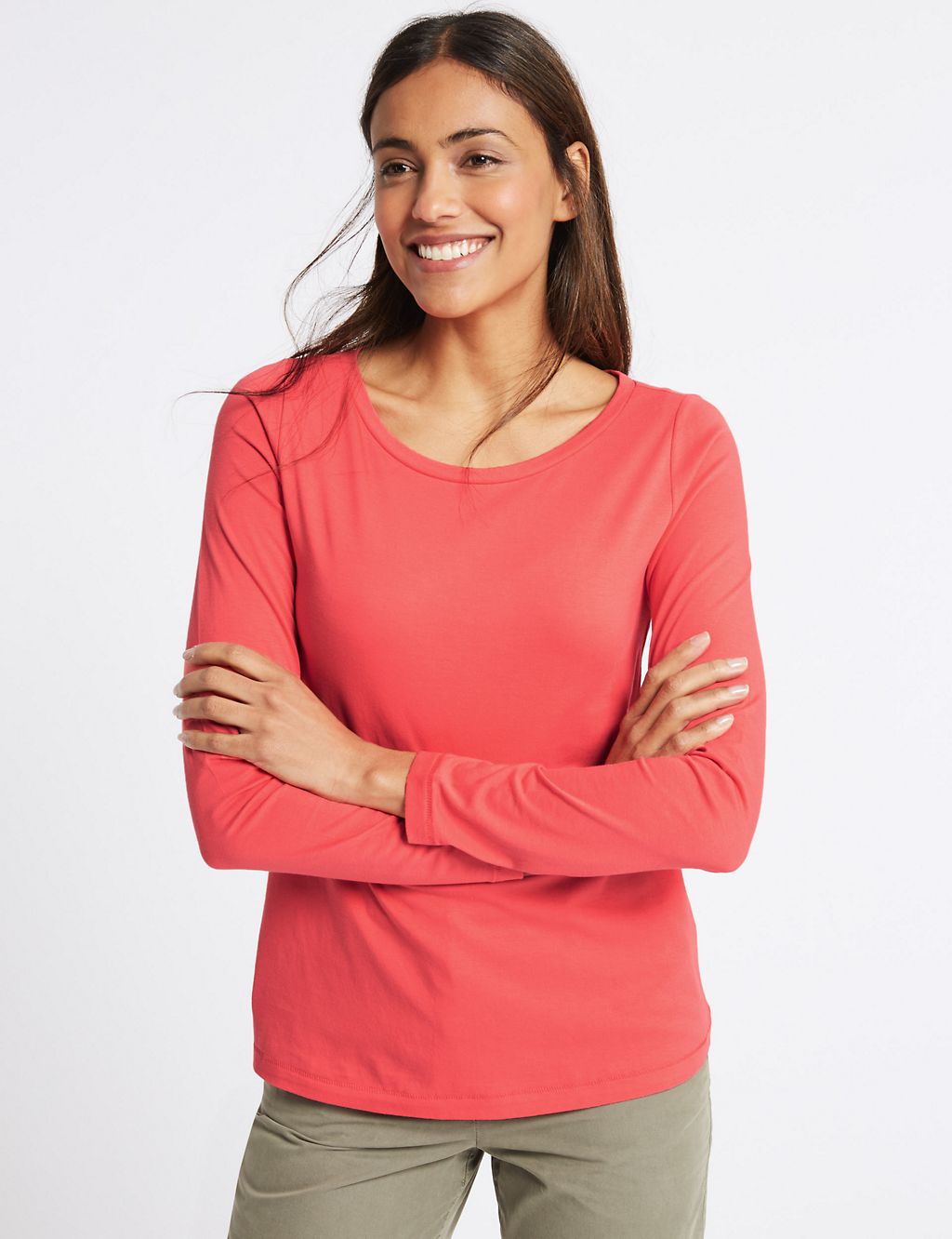 Pure Cotton Round Neck Long Sleeve T-Shirt 3 of 4