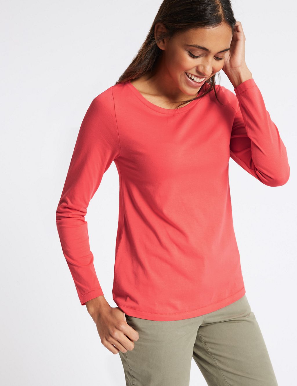 Pure Cotton Round Neck Long Sleeve T-Shirt 2 of 4