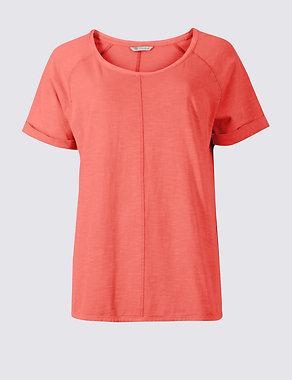 Pure Cotton Round Neck Short Sleeve T-Shirt Image 2 of 5