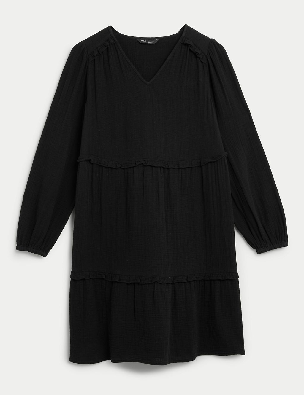Pure Cotton Ruffle Mini Tiered Dress | M&S Collection | M&S