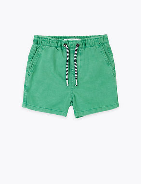 Pure Cotton Rugby Shorts (2-7 Yrs) Image 2 of 5