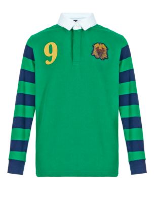 Pure Cotton Rugby Top (5-14 Years) Image 2 of 4