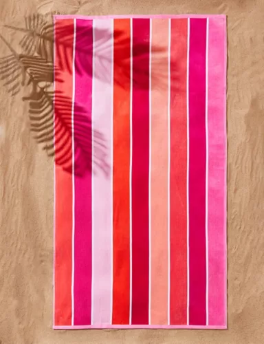 Pure Cotton Sand Resistant Striped Beach Towel 1 of 4