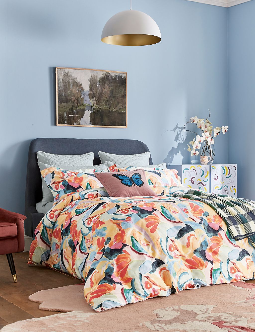 Pure Cotton Sateen Abstract Art Duvet Cover 3 of 4