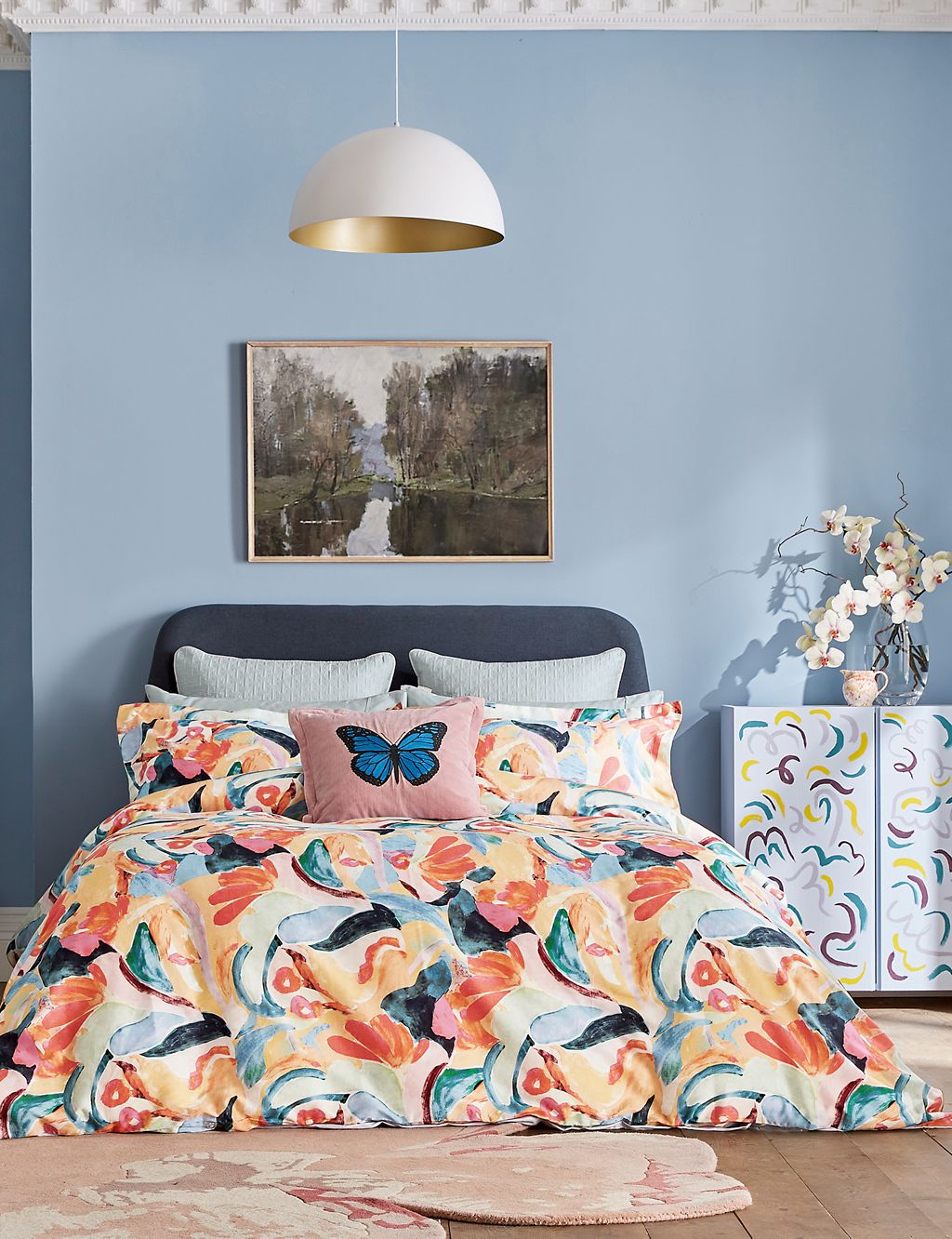 Pure Cotton Sateen Abstract Art Duvet Cover 2 of 4