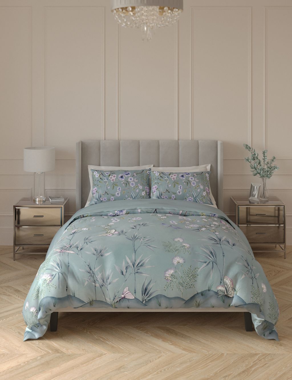 Pure Cotton Sateen Floral Bedding Set 2 of 8