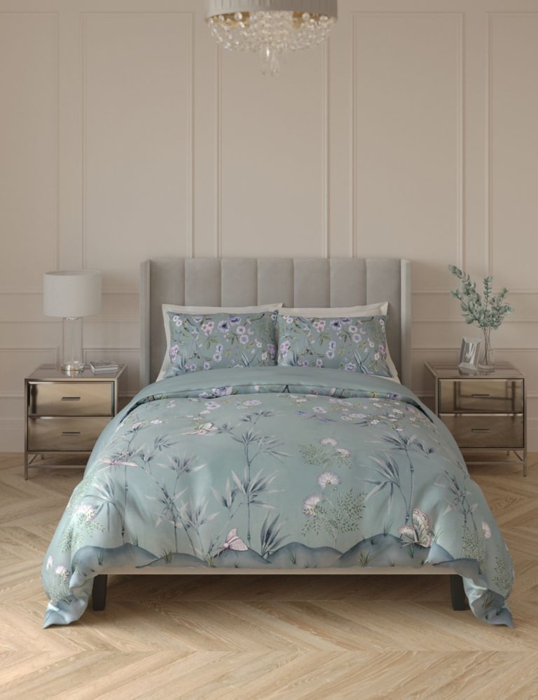 Pure Cotton Sateen Floral Bedding Set, M&S Collection