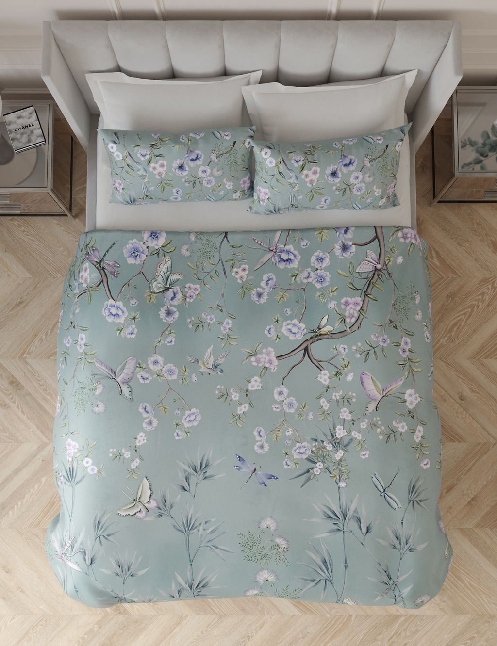 Pure Cotton Sateen Floral Bedding Set 8 of 8