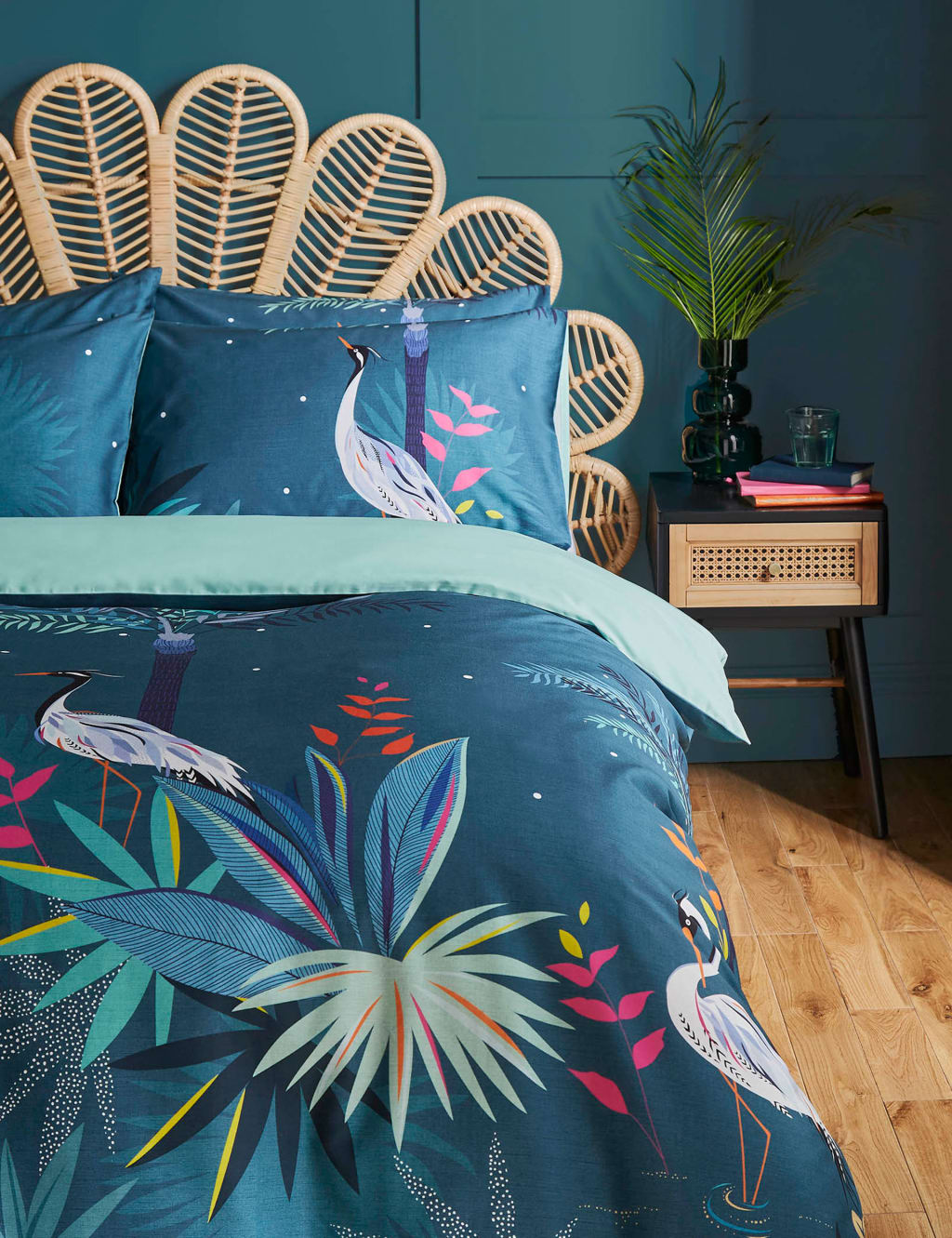 Pure Cotton Sateen Heron Bedding Set Sara Miller M&S