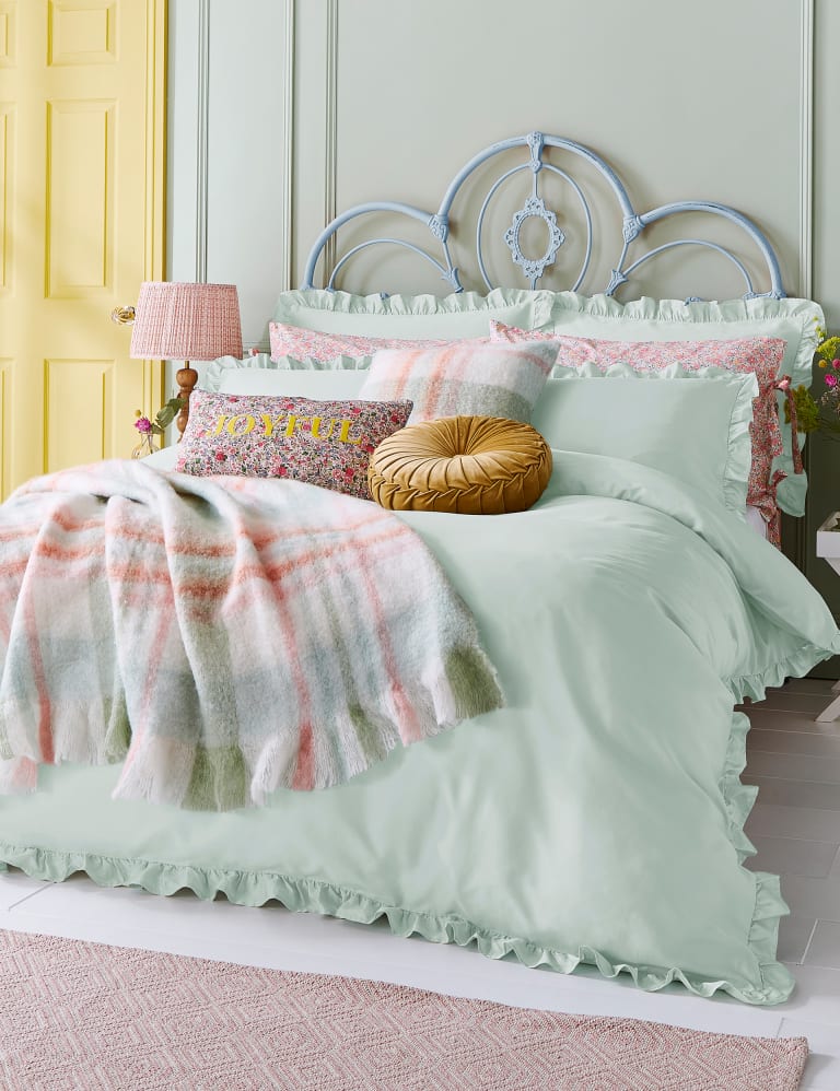 Linen ruffle skirt bedspread sales