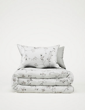 Pure Cotton Sateen Trailing Cherry Blossom Bedding Set Image 2 of 6