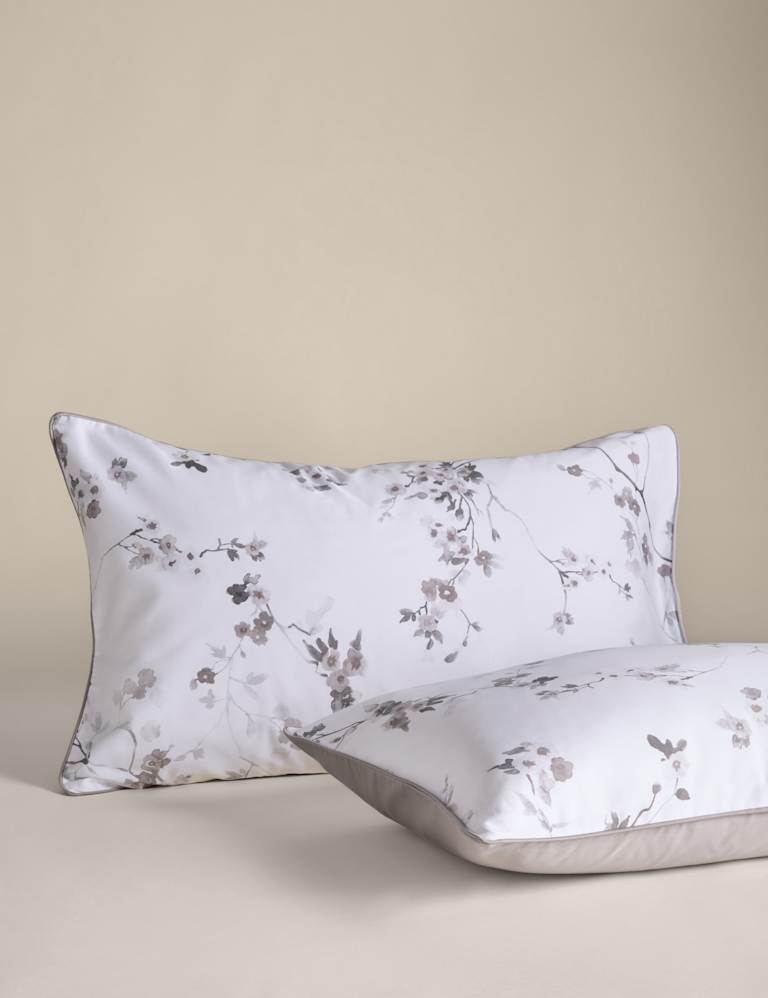 Pure Cotton Sateen Trailing Cherry Blossom Bedding Set 4 of 6