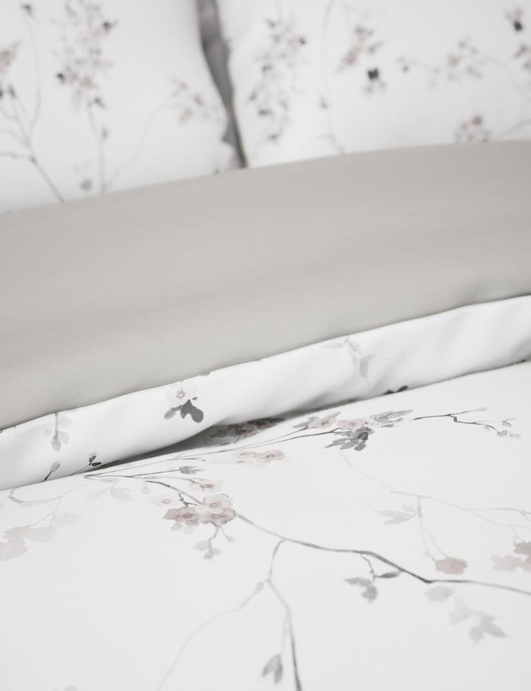 Pure Cotton Sateen Trailing Cherry Blossom Bedding Set 5 of 6