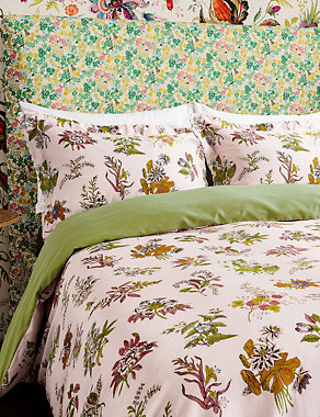Pure Cotton Sateen Woodland Floral Bedding Set Image 2 of 5