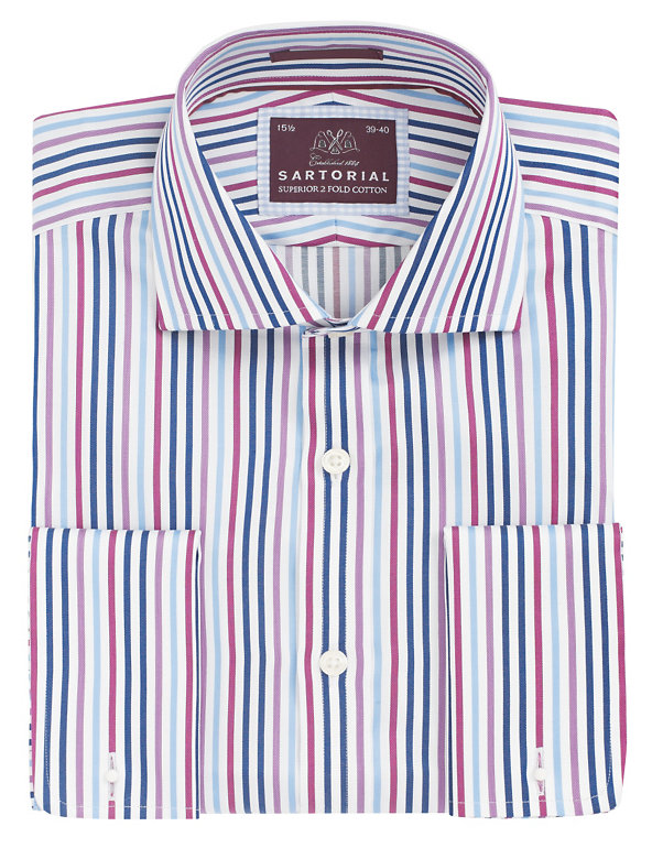 Pure Cotton Satin Striped Shirt Image 1 of 1
